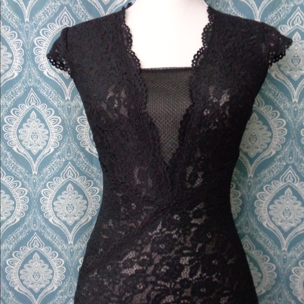 Sheer Floral Lace Bebe Top, xs